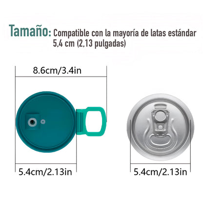 Tapa portátil con pajita para bebidas enlatadas – Evita derrames y conserva el gas